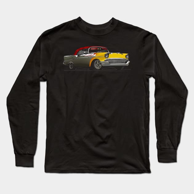 1956 chevy Long Sleeve T-Shirt by Saturasi